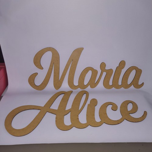 Nome em mdf 3 mm 60 cm