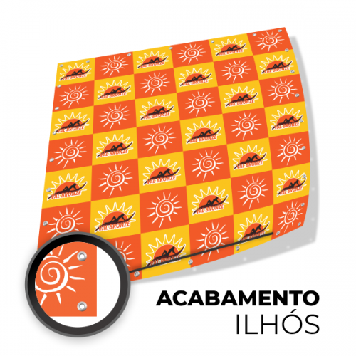 lona + ilhos + verniz